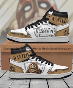 Usopp Wanted JD Sneakers Custom One Piece Anime Shoes