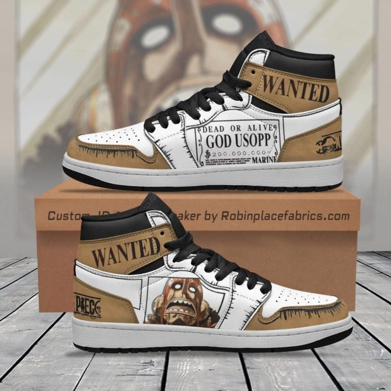 Usopp Wanted JD Sneakers Custom One Piece Anime Shoes