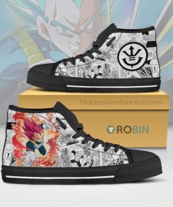 Vegeta Super Saiyan God Dragon Ball Anime Mixed Manga Style High Top Canvas Shoes Vegeta Super Saiyan God Dragon Ball Anime Mixed Manga Style High Top Canvas Shoes