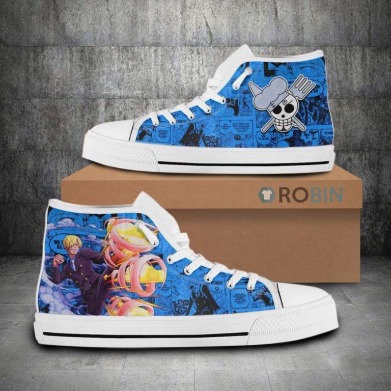 Vinsmoke Sanji One Piece Anime High Top Canvas Shoes