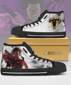 Yami Sukehiro Black Clover Anime High Top Canvas Shoes