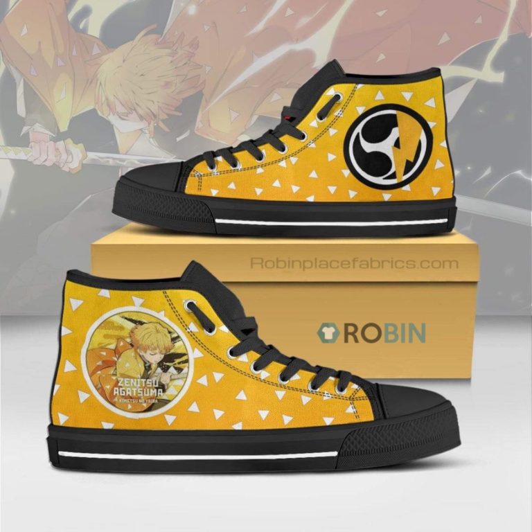Zenitsu Agatsuma Demon Slayer Anime Canvas High Top Shoes