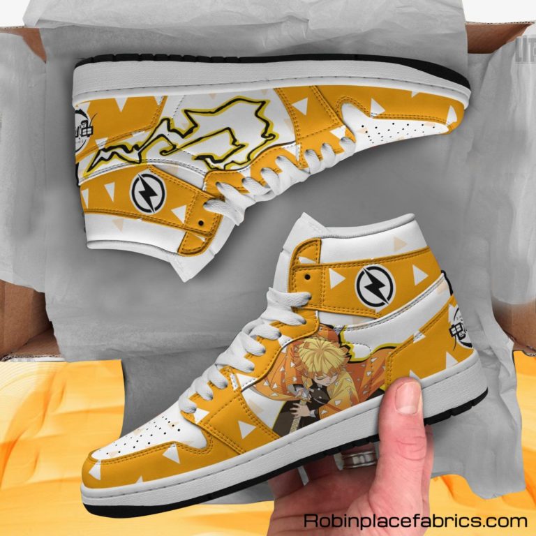 Zenitsu Demon Slayer Anime Air Jordan 1 High Sneaker Boots