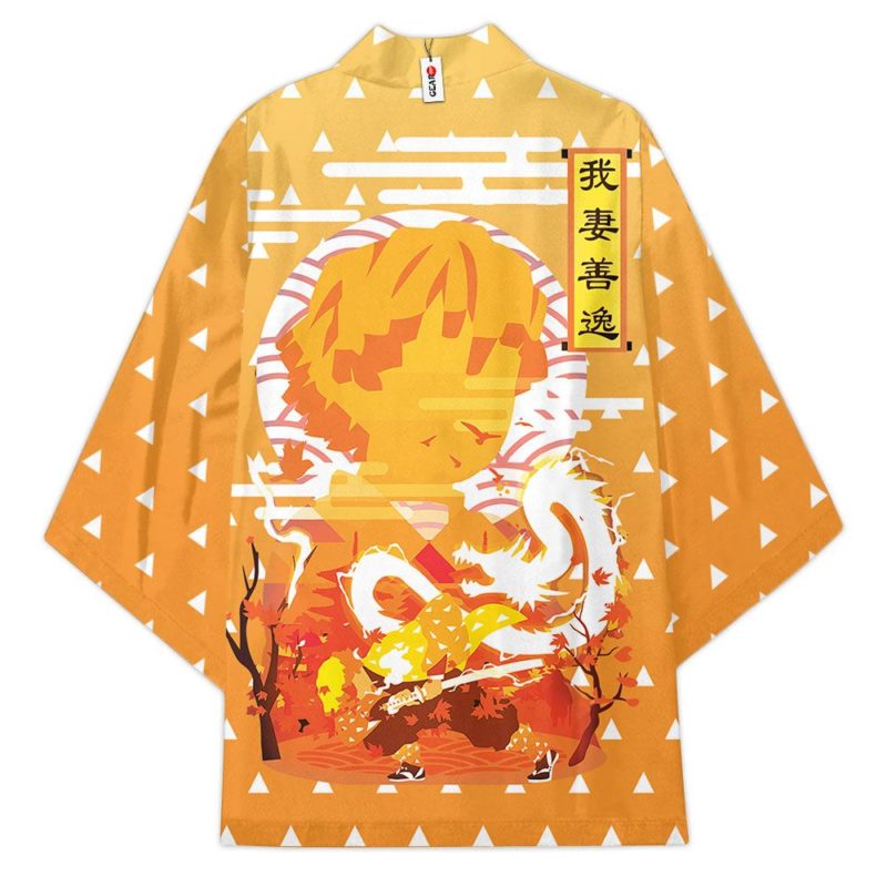 Zenitsu Demon Slayer Otaku All Over Print Kimono - RobinPlaceFabrics