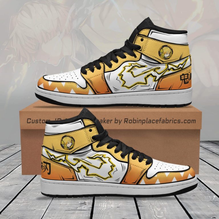 Zenitsu Jordan 1 Sneakers Custom Demon Slayer Anime Shoes ...