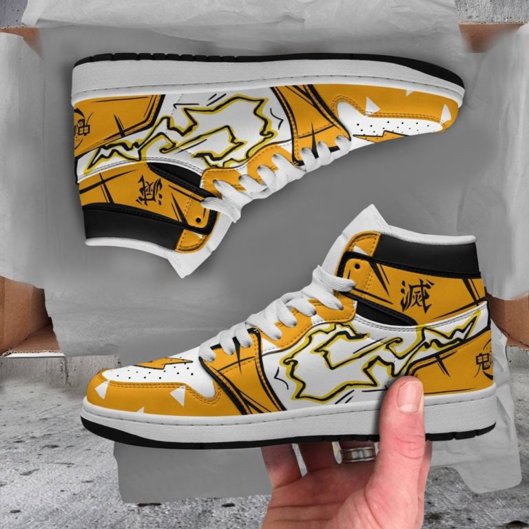 Zenitsu Shoes Custom Demon Slayers Jordan 1 High Sneakers