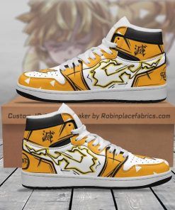 Zenitsu Shoes Custom Demon Slayers Jordan 1 High Sneakers Zenitsu Shoes Custom Demon Slayers Jordan 1 High Sneakers