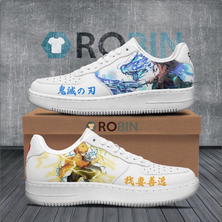 Zenitsu x Tanjiro Air Force 1 Sneakers Custom Demon Slayer Anime Shoes