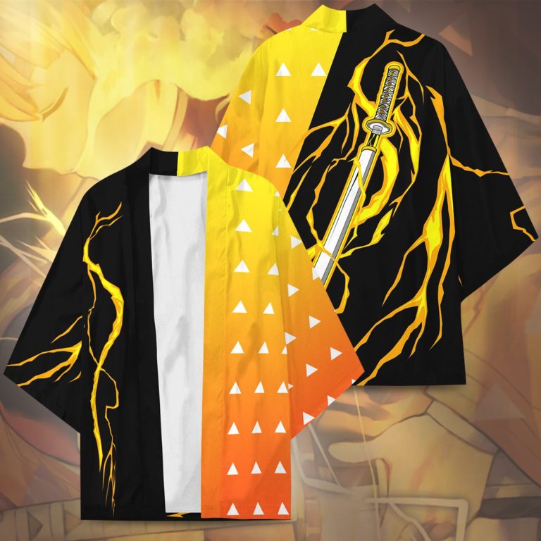 Zenitzu Sword Style AOP Kimono Cardigan