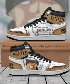 Zoro Wanted One Piece Air Jordan 1 Sneakers