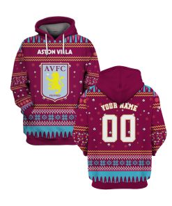 Aston Villa Custom Name And Number 3d  Hoodie Aston Villa Custom Name And Number 3d  Hoodie