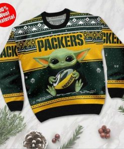Baby Yoda Green Bay Packers Ugly Christmas Sweater Baby Yoda Green Bay Packers Ugly Christmas Sweater