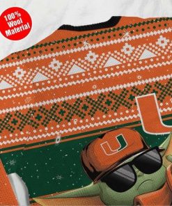 Baby Yoda Miami Hurricanes Ugly Christmas Sweater Baby Yoda Miami Hurricanes Ugly Christmas Sweater