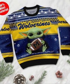 Baby Yoda Michigan Wolverines Ugly Christmas Sweater Baby Yoda Michigan Wolverines Ugly Christmas Sweater