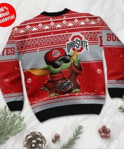 Baby Yoda Ohio State Buckeyes  Ugly Christmas Sweater Baby Yoda Ohio State Buckeyes  Ugly Christmas Sweater