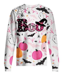 Boo Happy Halloween Breast Cancer Awareness 3d Sweater