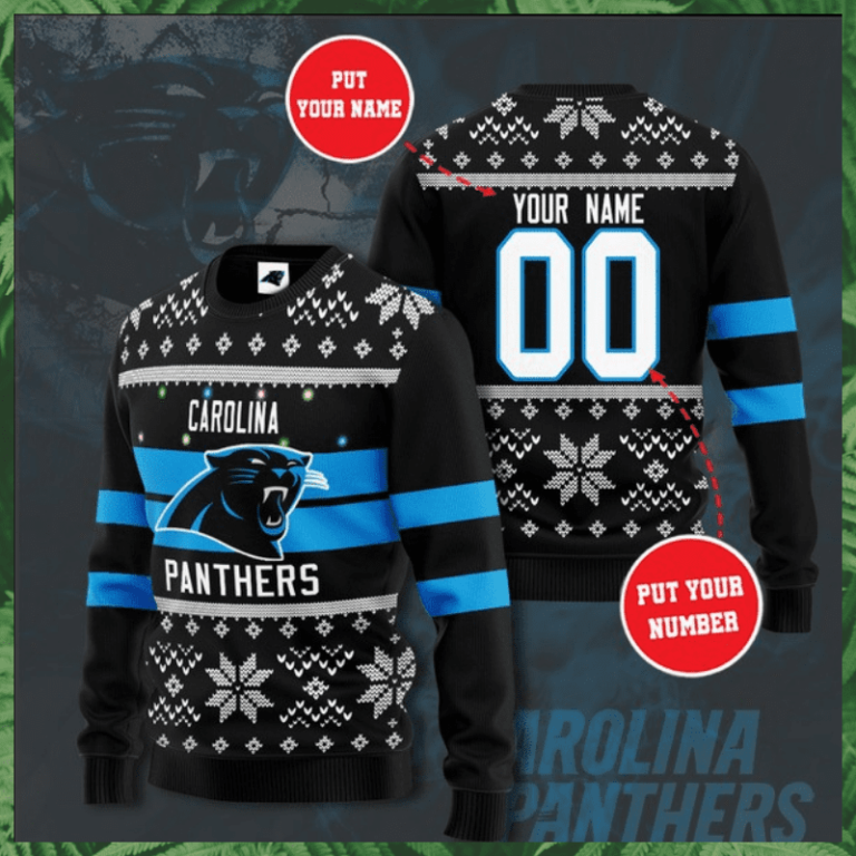 Carolina Panthers Custom Personalized Ugly Christmas Sweater