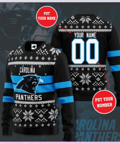 Carolina Panthers Custom Personalized Ugly Christmas Sweater Carolina Panthers Custom Personalized Ugly Christmas Sweater