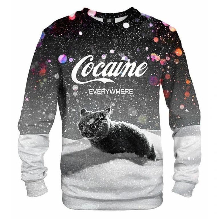 Cat Cocaine Snow Sweater