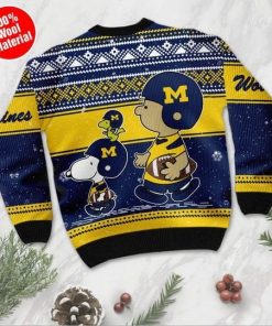 Charlie Brown And Snoopy Michigan Wolverines Ugly Christmas Sweater Charlie Brown And Snoopy Michigan Wolverines Ugly Christmas Sweater