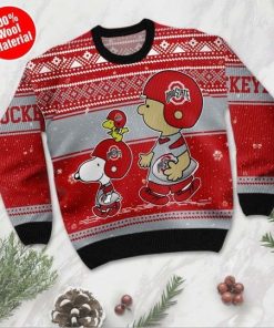 Charlie Brown And Snoopy Ohio State Buckeyes Ugly Christmas Sweater Charlie Brown And Snoopy Ohio State Buckeyes Ugly Christmas Sweater