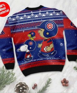 Chicago Cubs Snoopy And Charlie Brown 3D Printed Ugly Christmas Sweater