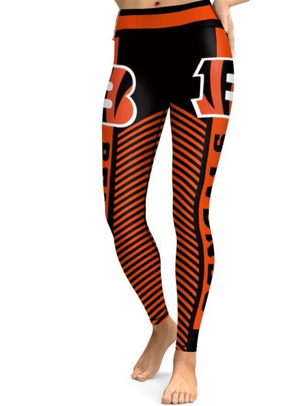Cincinnati Bengals Football Team Womens High Waisted Tights & Leggings