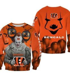Cincinnati Bengals Pennywise The Dancing Clown It Halloween 3d Printed Sweater Cincinnati Bengals Pennywise The Dancing Clown It Halloween 3d Printed Sweater