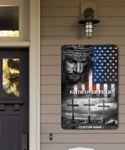 Custom name Faith Over Fear Metal Sign Custom name Faith Over Fear Metal Sign