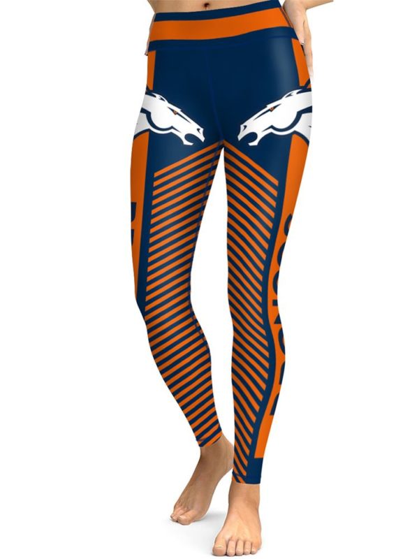 Denver Broncos Football Womens High Waisted Tights & Leggings