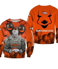 Denver Broncos Pennywise The Dancing Clown It Halloween 3d Printed Sweater Denver Broncos Pennywise The Dancing Clown It Halloween 3d Printed Sweater