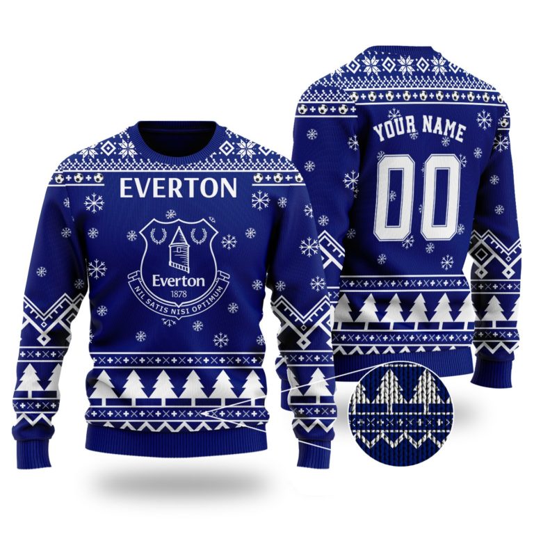 Everton Custom Name Ugly Christmas