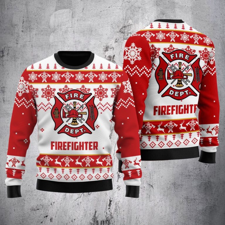 Firefighter 3D Printed Ugly Christmas Sweater
