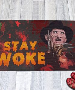 Freddy Stay Woke Horror Halloween Doormat Freddy Stay Woke Horror Halloween Doormat