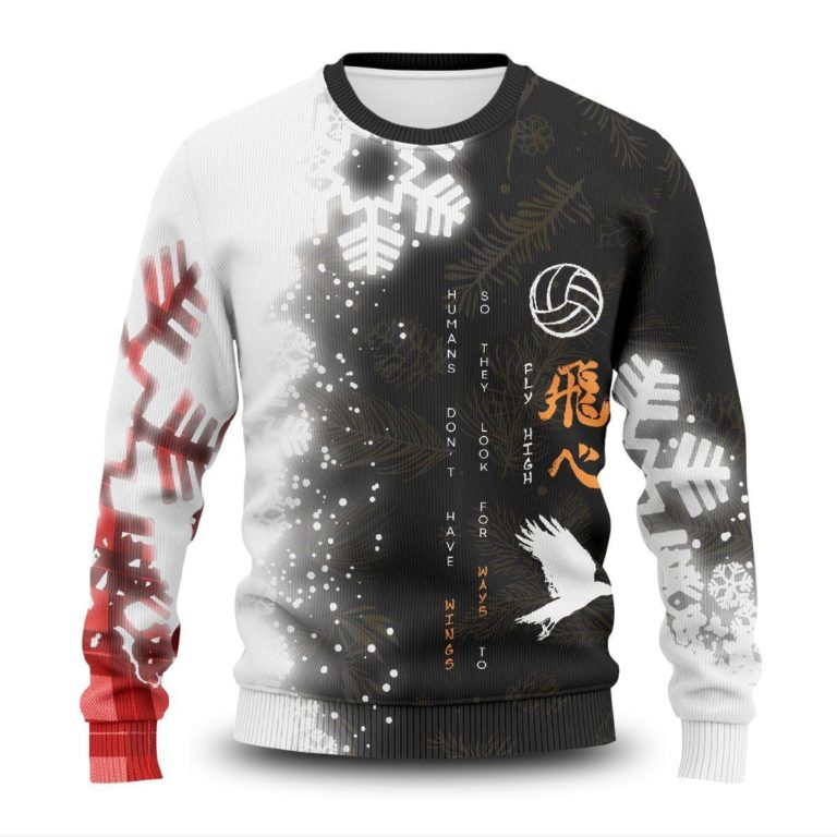 haikyuu You Can Fly High Unisex Wool Sweater
