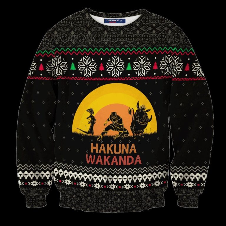 Hakuna Wakanda Christmas Unisex Wool Sweater
