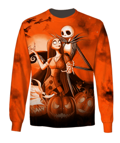 Halloween Jack Skellington And Sally 3D Printed Sweater