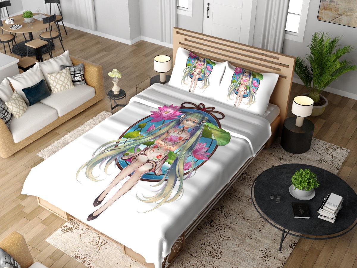 Hatsune Miku Anime Bedding Set - RobinPlaceFabrics