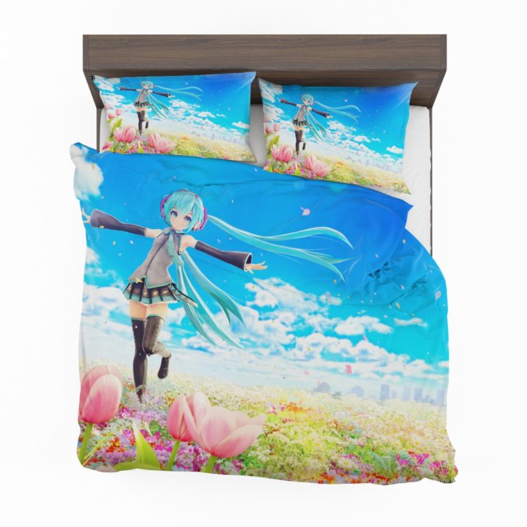 Hatsune Miku Flowers Tulips Anime Bedding Set