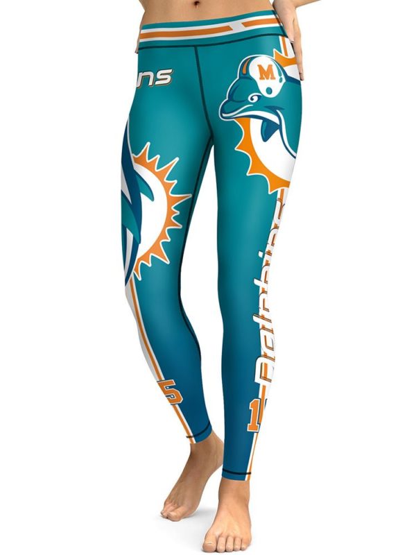 High Waist Leggings Miami Dolphins Football