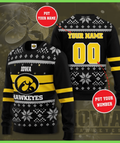 Iowa Hawkeyes Custom Personalized Ugly Christmas Sweater