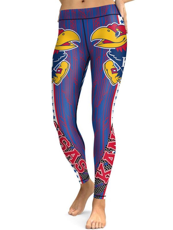 Kansas Jayhawks Womens High Waisted Tights & Leggings