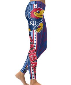 Kansas Jayhawks Womens High Waisted Tights & Leggings