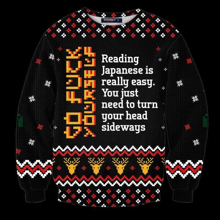 Learn Japanese Christmas Unisex Wool Sweater
