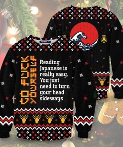 Learn Japanese Christmas Unisex Wool Sweater Learn Japanese Christmas Unisex Wool Sweater
