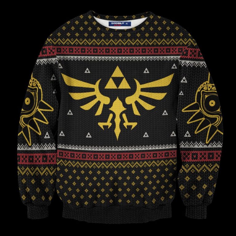 Legend of Zelda Triforce Christmas Unisex Wool Sweater
