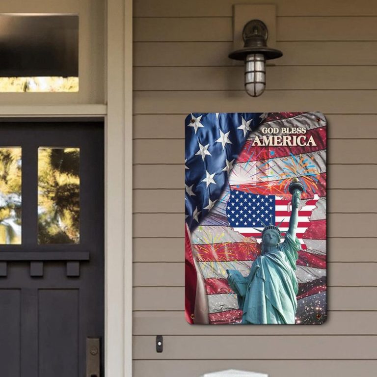 Liberty God Bless American Metal Sign & Metal Garden Sign
