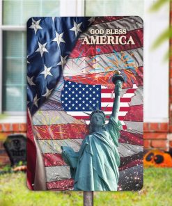 Liberty God Bless American Metal Sign & Metal Garden Sign Liberty God Bless American Metal Sign & Metal Garden Sign
