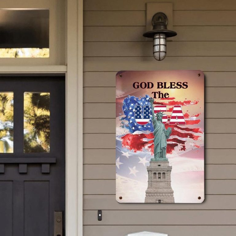 Liberty God Bless The USA Metal Sign