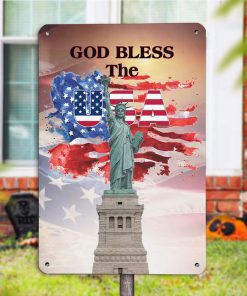 Liberty God Bless The USA Metal Sign
